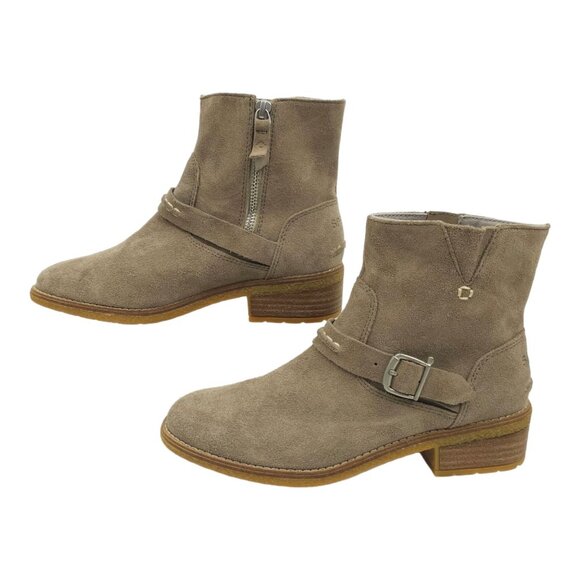Sperry Side Zip Suede Ankle Boots Womens Size US 6.5 UK 4 EU 37 Taupe STS85464 - Picture 1 of 12